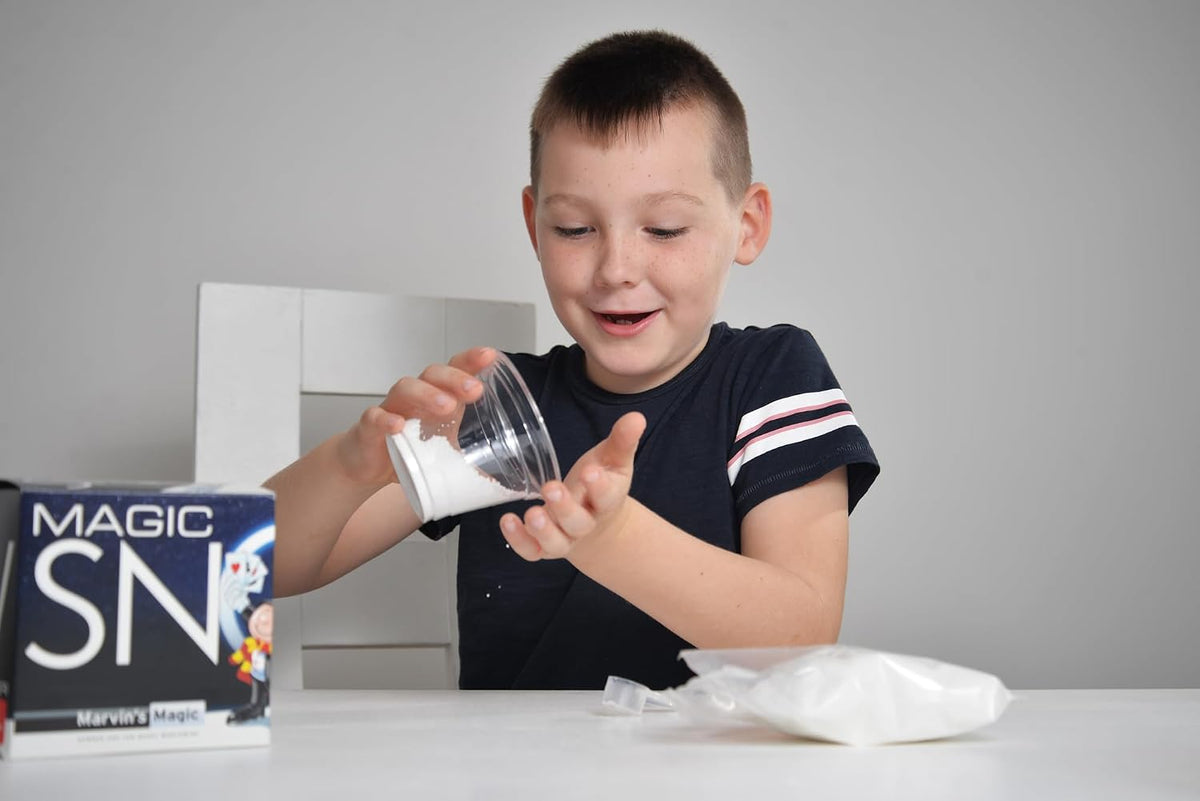 Marvin’s Magic Snow in Seconds – Instant Snow Powder Kit | Just Add Water Snow for Sensory Play, Decorations & Creativity | Safe, Reusable, Indoor Snow for Kids & Parties