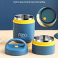Double Soup Bowl Insulated Lunch Container Thermos Steel Food Jar with Spoon Stainless Steel 2 Compartment Leak Proof Airtight Lunch Container for Hot and Cold Food 710ml (Blue1)