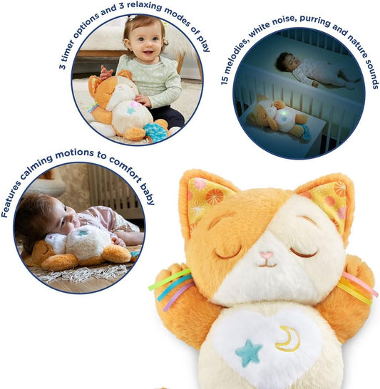 VTech Calming Purrs Kitten – Soft & Snuggly Interactive Baby Toy with Gentle Motions, Soothing Lights, 15 Melodies, White Noise & Timer Options for Infants 0M+