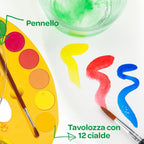 Crayola Watercolour Paint Set for Kids – 12 Washable Paints with Brush & Lockable Palette | Non-Toxic Art Supplies for Painting, School & Creative Activities