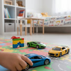 D-Power 1:64 Diecast Car Set (Pack of 3) McLaren 600LT Blue, Lamborghini Revuelto Green, Audi R8 2019 Yellow– Collectible Mini Cars, Metal Body, Free-Rolling Wheels