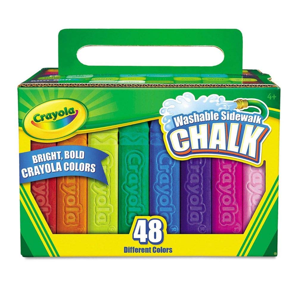 Crayola Washable Sidewalk Chalk – 10 Vibrant Colors, Long-Lasting Outdoor Chalk Set for Kids, Non-Toxic & Easy to Clean
