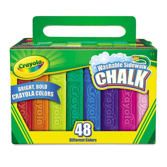 Crayola Washable Sidewalk Chalk – 10 Vibrant Colors, Long-Lasting Outdoor Chalk Set for Kids, Non-Toxic & Easy to Clean