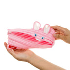 ZIPIT - Animals Pencil Case for Kids, Holds Up to 30 Pens, Machine Washable, Made of One Long Zipper! (Bunny)