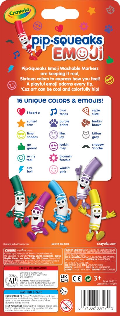 Crayola - Mini Stamper Markers, 16 Count| Perfect for art projects, classroom activities | Multicolor
