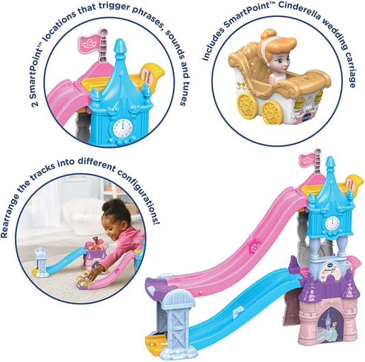 Vtech - Toot-Toot Drivers Enchanted Castle Slide, Disney Princess Playset - Multicolour | with Included Cinderella Vehicle, Lights, Phrases, Songs, Interactive | Ideal for ages 1-5 + up