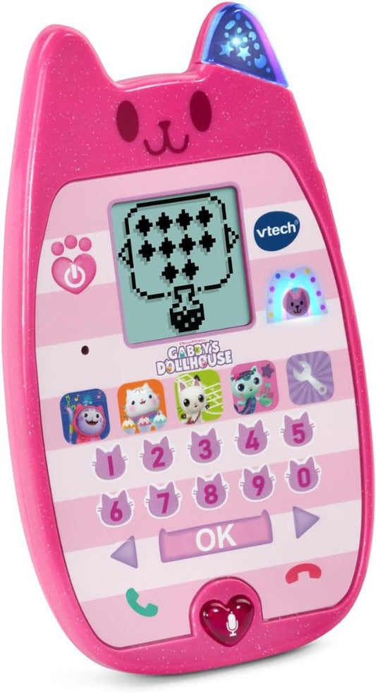 Vtech - Gabby's Dollhouse A-Meow-Zing Phone -  Multicolour | Let’s chat with Gabby! Voice activation lets children chat with Gabby and Pandy Paws for interactive pretend play | suitable ages 3 + up