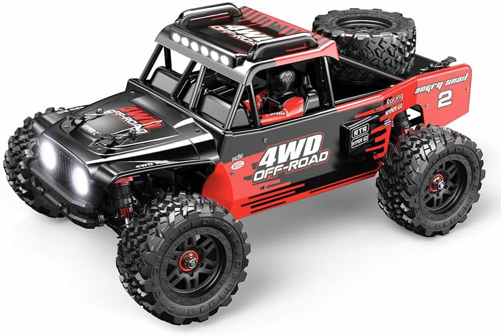 MJX - HYPER GO 1/14 Brushless High-Speed RC Car Vehicle Models 60-75km/h 3SBattery | 2.4Ghz Off-Road RC Truck | Front and Rear Bone dog shaft is Metal Version | various terrain 4 WHEEL DRIVE |Suitable Ages 14+ (Multicolour)
