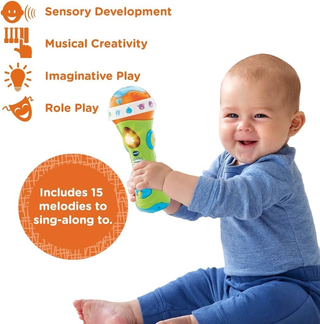 VTech Toddler Microphone – Early Learning Music Toy with Voice Effects, Lights & Animal Sounds | Developmental Fun for  Boys & Girls Ages 1 to 3