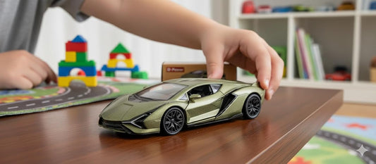 D-Power 1:36 Diecast Lamborghini Sian FKP 37 – Matte Green, Pull Back, Collectible Model Car