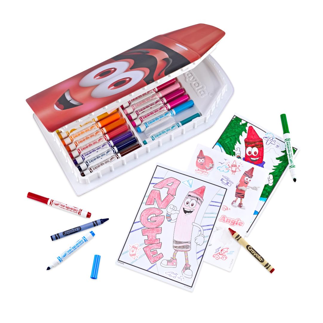 Crayola Red Limited Edition Art Case – Collectible Set with Retired & Classic Crayons, Pip-Squeaks Markers, Coloring Pages & Stickers | Portable Kids Art Kit & Gift for Creative Fun