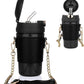 Stainless Steel Water Bottle with Straw Lid, Vacuum Insulated Metal Water Bottle, Reusable Double Walled Leak Proof Sports Water Bottle, Flask for Hot Cold Drinks, for Girls 400ml (Black)