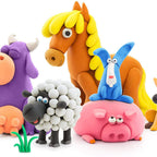 Hey Clay - DOG STORY Colourful modelling air-dry clay, 15 cans with fun interactive app for kids 3 years +