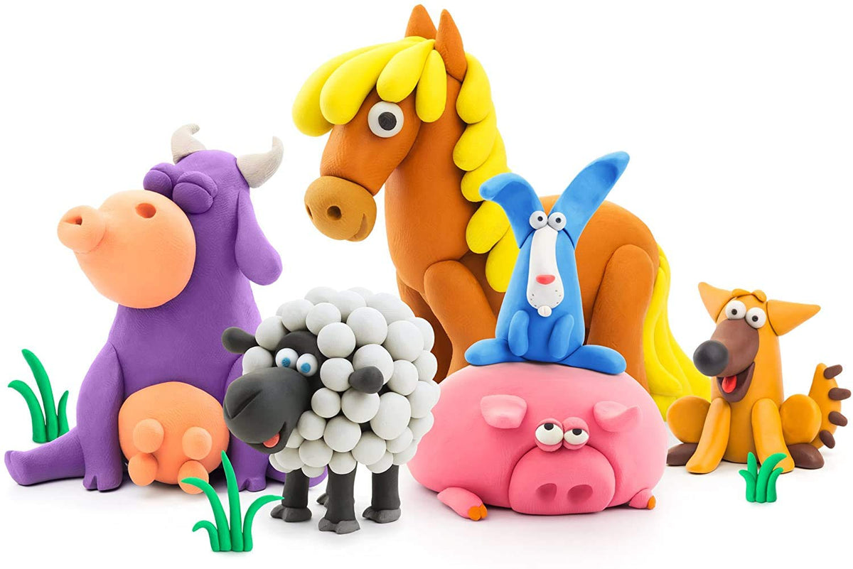 Hey Clay - DOG STORY Colourful modelling air-dry clay, 15 cans with fun interactive app for kids 3 years +