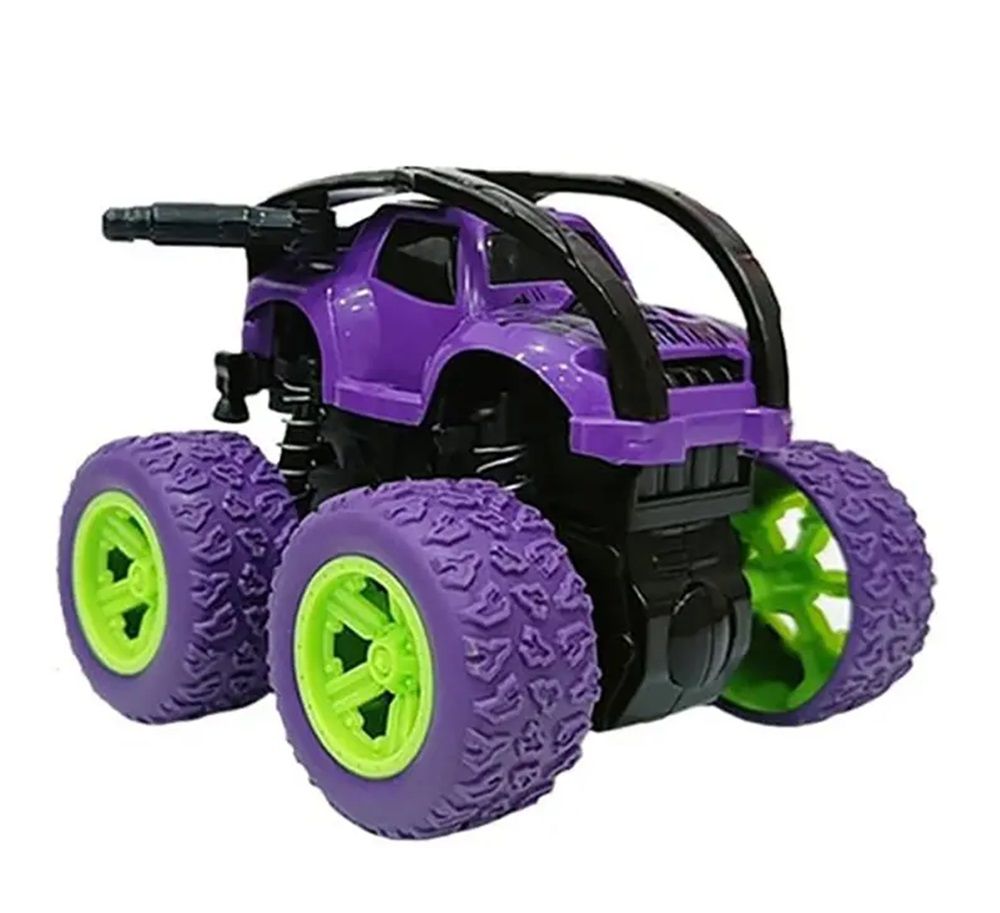 D-Power - Friction Inertia Off-Road Car - Purple | Roll Over Stunt Car, No Batteries, Perfect Kids Gift | 3+