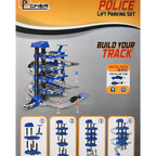 D-POWER – Multi Level Lift Parking Set | 4 Storied DIY Build Set, Theme – Police Station | 78pc Set, Kids Age 3+