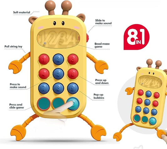 Baby Sensory & Montessori Toys – Developmental Teething, Fidget & Activity Toys for Infants & Toddlers, Fine Motor Skill & Learning Playsets Multiple Styles (TOY-004-Yellow)