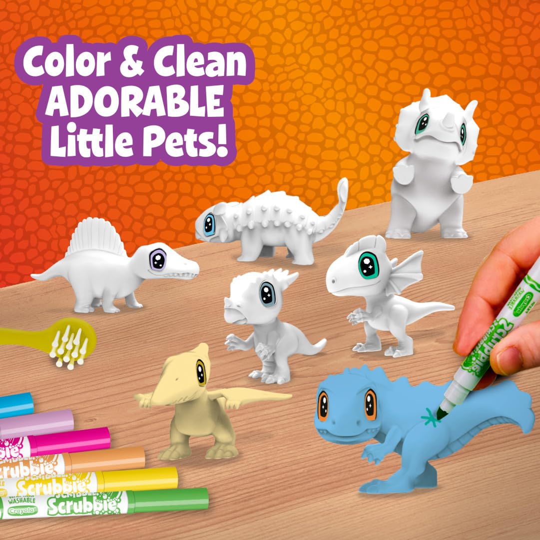 Crayola Scribble Scrubbie Pets Dinosaur Waterslide, Dinosaur Toys for Kids, Pet Grooming Toy, Gifts for Boys & Girls, Ages 3+