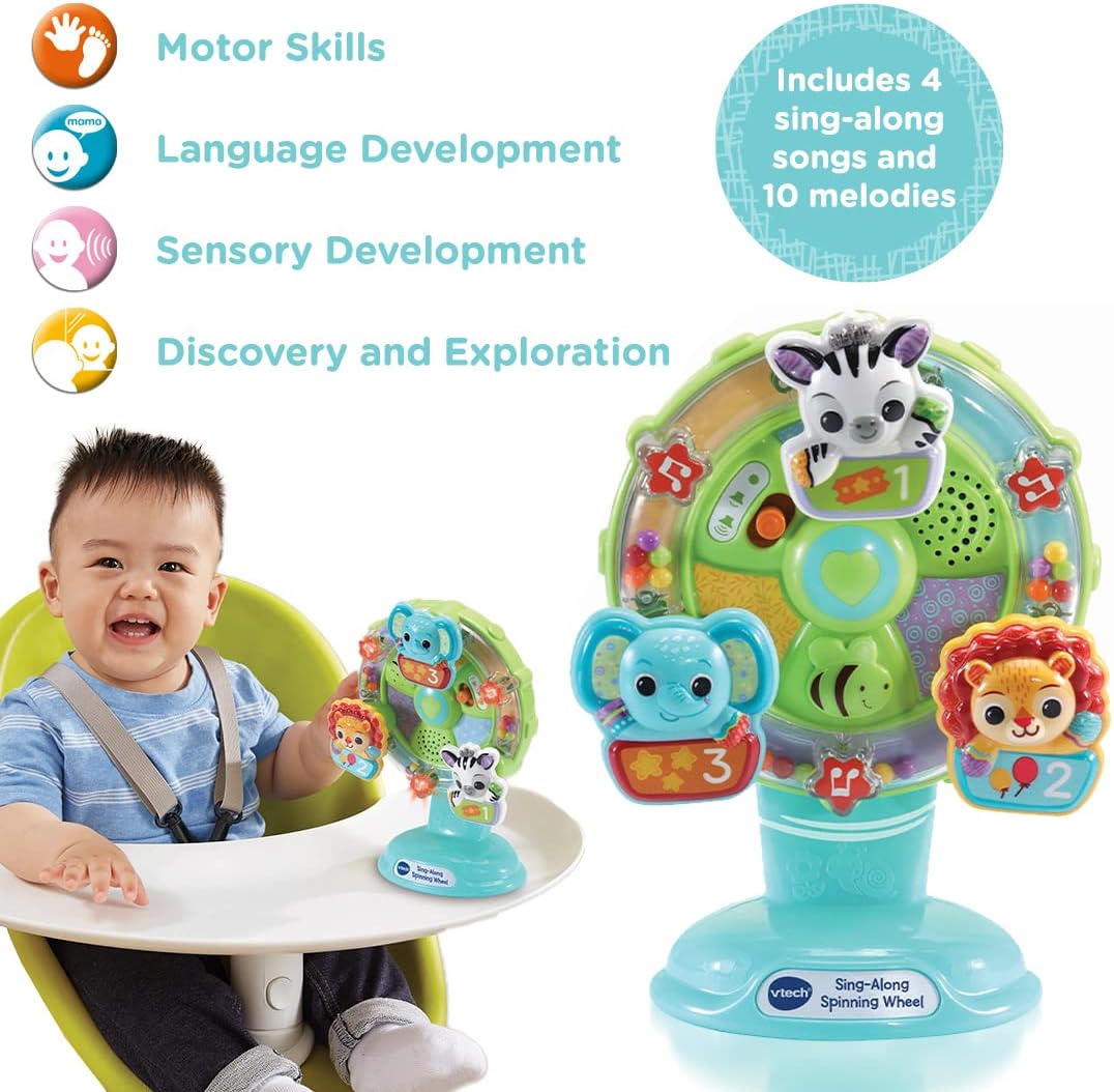 Vtech - Sing-A-Long Spinning wheel - Multicolour | Features 10 happy melodies, 4 sing-along songs and lots of spinning!| Suitbale ages 6m + up
