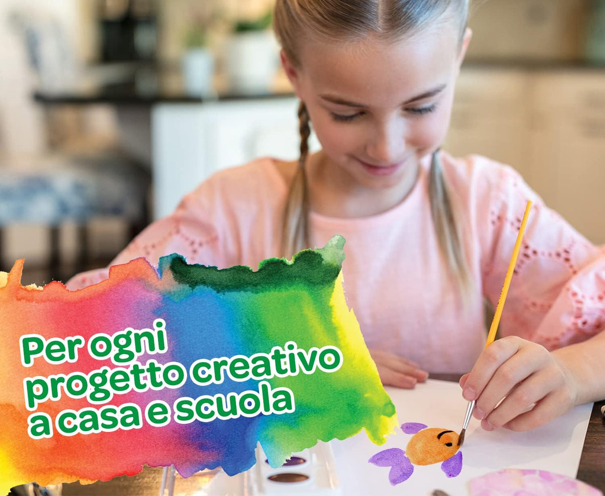 Crayola Watercolour Paint Set for Kids – 12 Washable Paints with Brush & Lockable Palette | Non-Toxic Art Supplies for Painting, School & Creative Activities