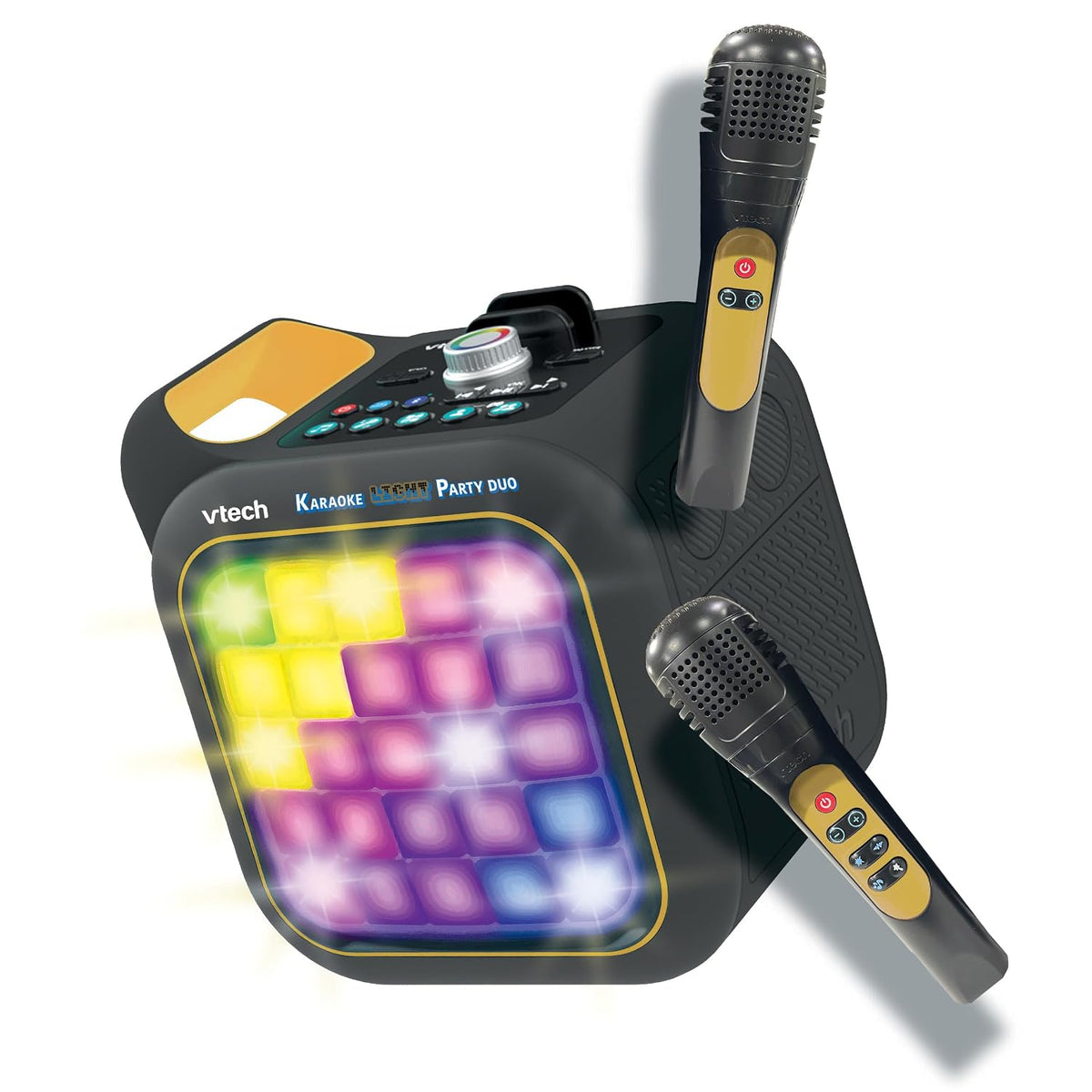 VTech Karaoke Light Party | Portable Bluetooth® Speaker with 2 Wireless Microphones | Pixel Art Lights, Built-In Games & Voice Effects | Kids Karaoke & Party Speaker