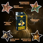 Marvin’s Magic Dynamic Coins – Classic Brass Coin Magic Trick Set with App Video Instructions | Make Coins Appear, Vanish & Transform