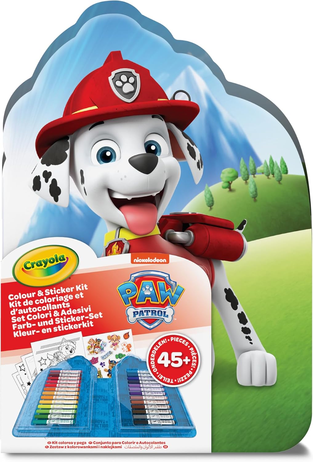 CRAYOLA - Case with Colours & Stickers Paw Petrol, Felt Pen Set, Colouring Pages, Stickers, 45 Pieces, Creative Gift for Children from 5 Years