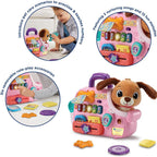 VTech Baby Cutie Puppy Carrier – Interactive Role-Play Toy with 6 Accessories, Light-Up Buttons, Music & Phrases | for Babies 9–24 Months+