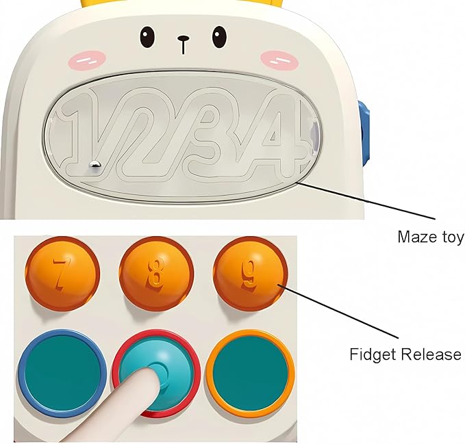 Baby Sensory & Montessori Toys – Developmental Teething, Fidget & Activity Toys for Infants & Toddlers, Fine Motor Skill & Learning Playsets Multiple Styles (TOY-003-White)