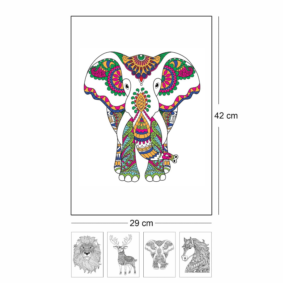 Unikplay Doodle Colouring Kit – Animals | Creative Art & Craft Set with Posters, Markers & Stickers for Kids