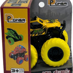D-Power - Friction Powered Monster Truck Toys - Yellow | 360° Stunt Flipping, No Batteries, Perfect Kids Gift |3+