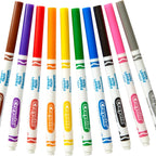 Crayola Ultra-Clean Markers, Fine Line, Classic Colors, Color Max Markers 10 count