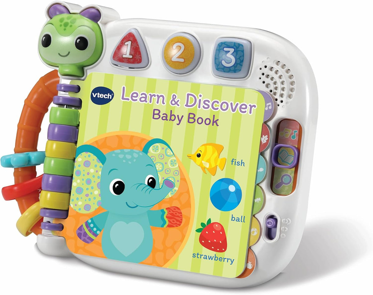 Vtech - Learn & Discovery Baby Book - Multicolour  | Travel Book, easy-to-turn, wipe-clean pages & 3 play modes | suitable ages 6 m + up