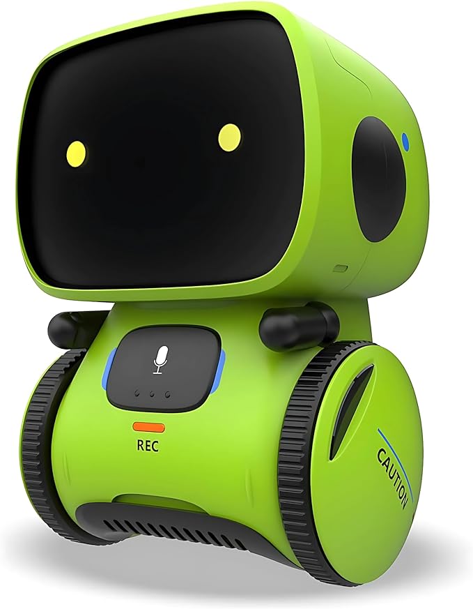 Mini Smart Robot Toy for Kids – Voice-Controlled Interactive Talking Robot with Lights & Sounds, Educational Toy for Boys & Girls Ages 3+ (Green)