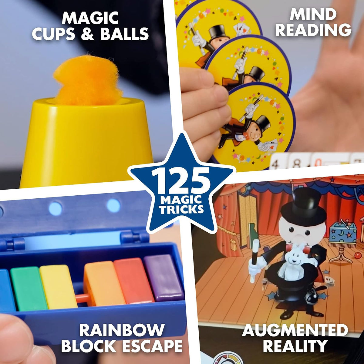 Marvin’s Magic Box of Tricks – 125 Classic Magic Tricks Set for Kids, Complete Magician Kit with Props & Video Instructions