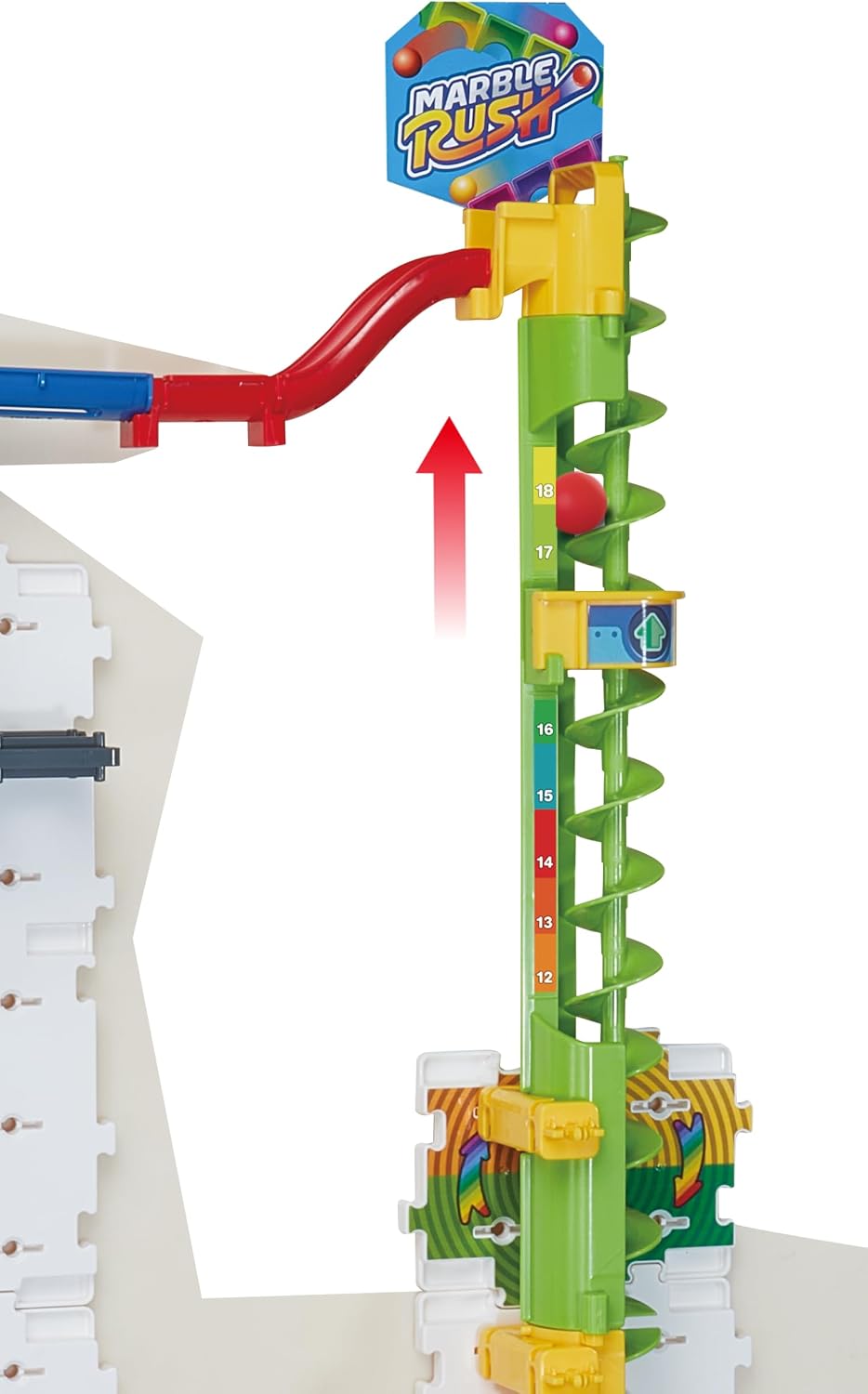 VTech Marble Rush Free Fall Vertical Set with Motorized Lift, 84 Pieces & 10 Marbles