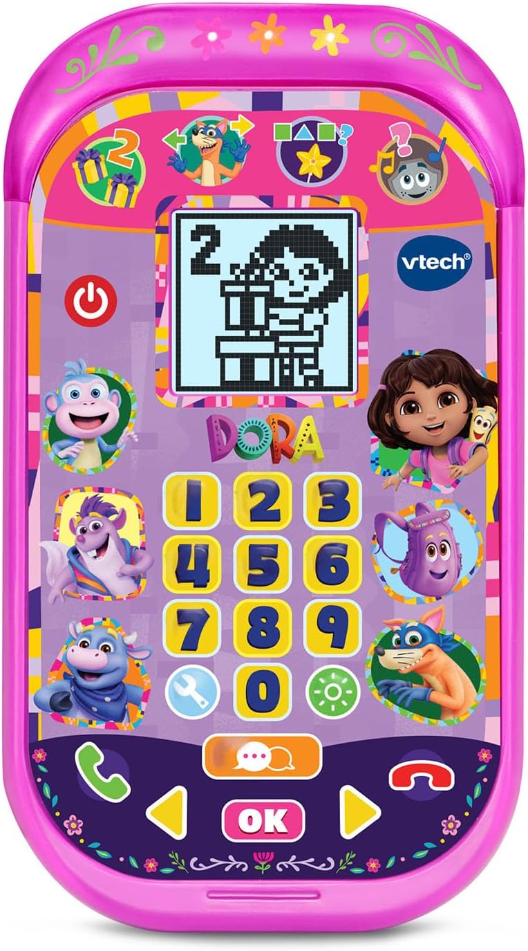 VTech Dora Adventure Calls Learning Phone – Interactive Educational Toy, Bilingual English & Spanish, Role-Play Smartphone for Kids 3+ Years