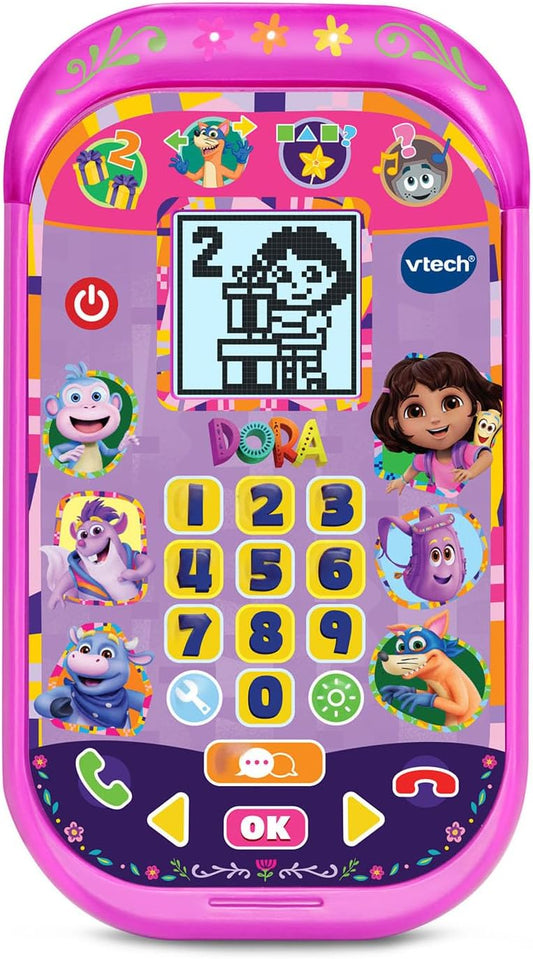 VTech Dora Adventure Calls Learning Phone – Interactive Educational Toy, Bilingual English & Spanish, Role-Play Smartphone for Kids 3+ Years