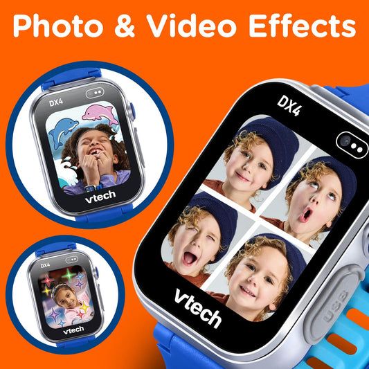 VTech KidiZoom Smartwatch DX4 Blue - Camera & Games, Video Recorder, Voice Changer