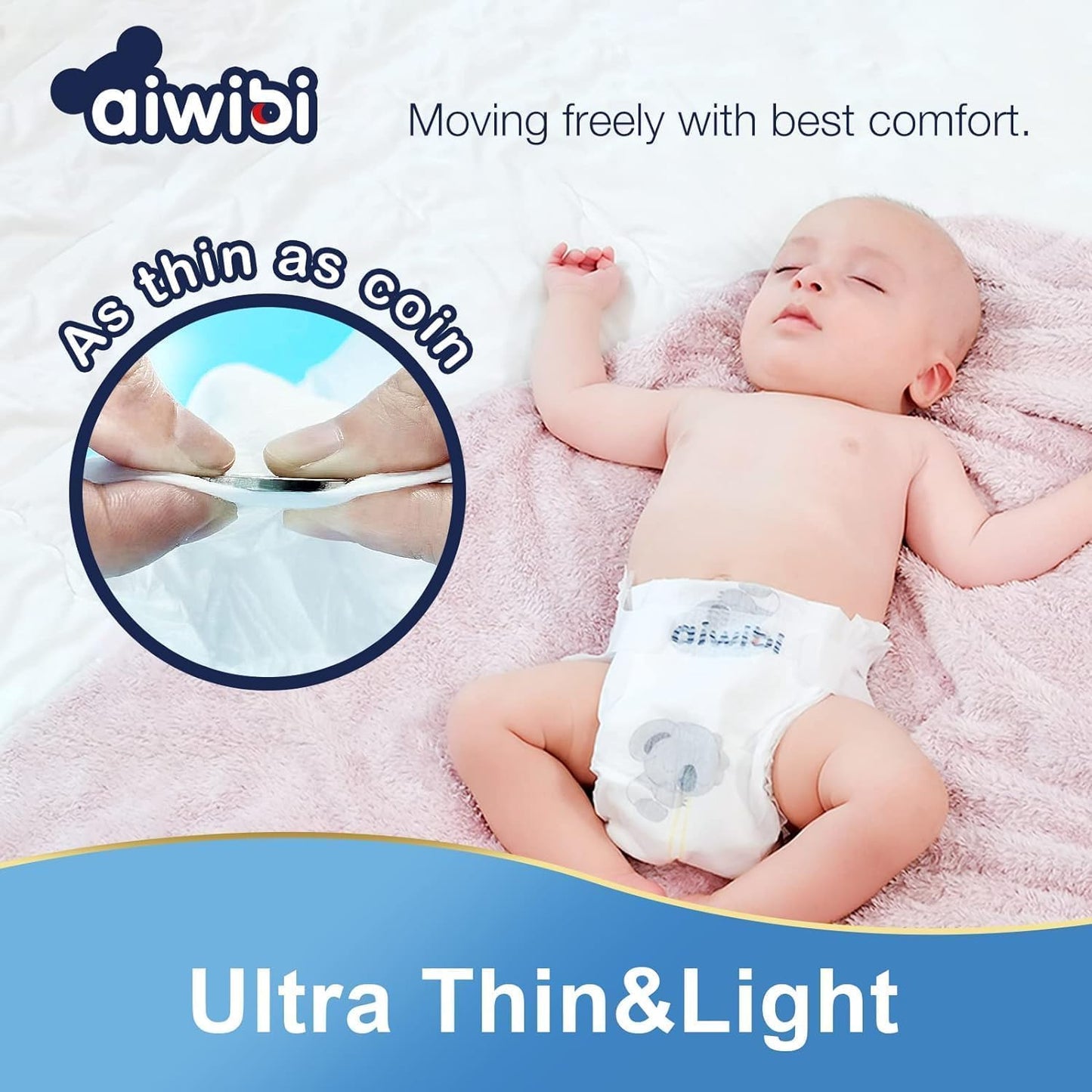 Aiwibi New Born Premium Baby Diaper 22pcs (2-5kg)