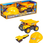 D-power - Teamsterz  JCB 10" Dump Truck Sand Tool and Helmet Playset | Construct the ultimate playtime | Design free-moving wheels for push-along fun | Suitable for children aged 3 + and above
