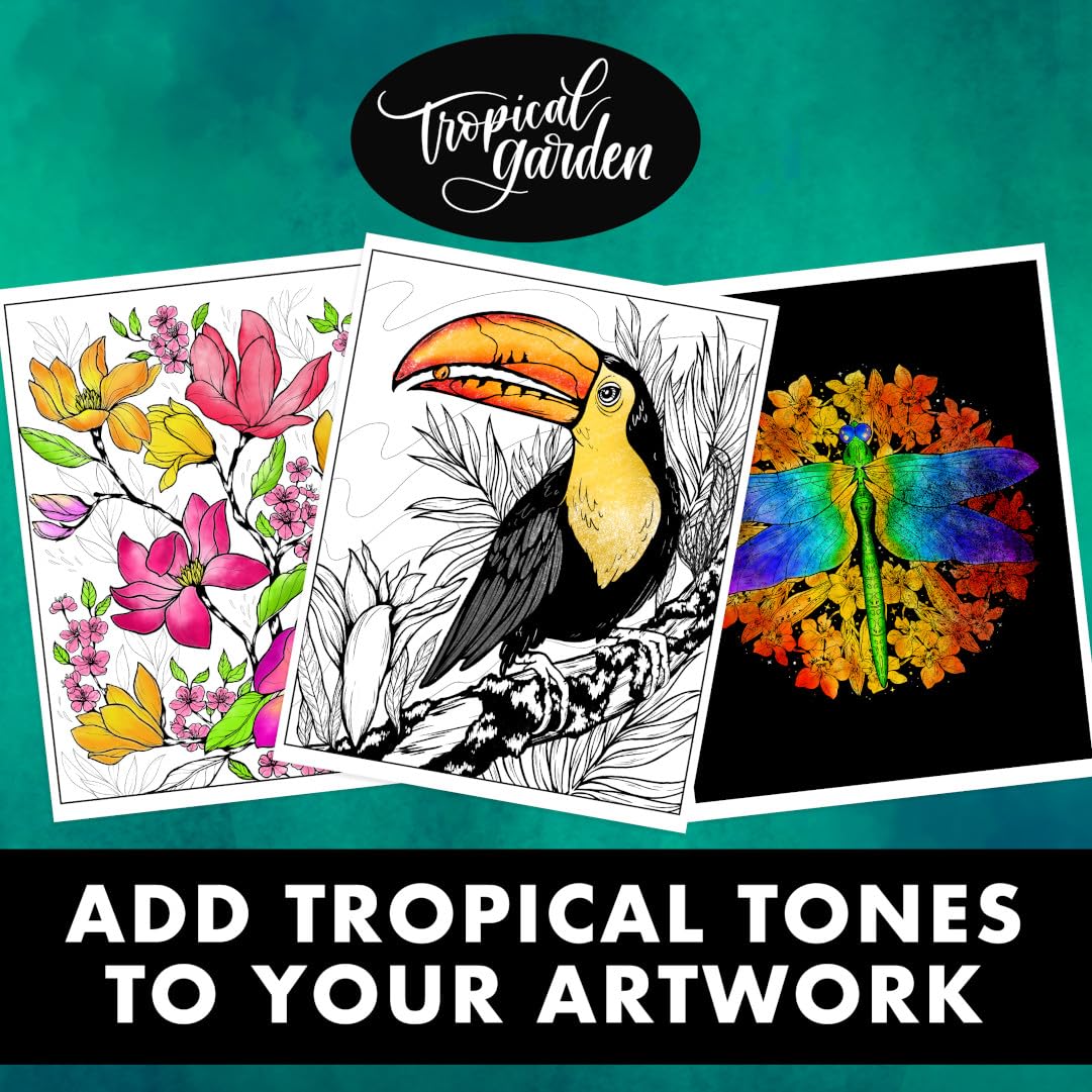 Crayola Tropical Garden Coloring Book – 40 Premium Pages for Adults & Older Kids | Detailed Nature Designs, Perforated Sheets, Ideal with Colored Pencils