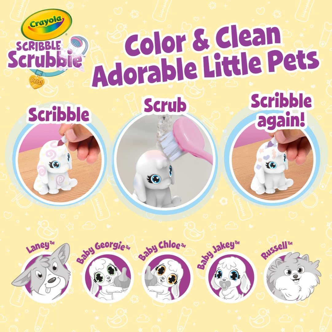 Crayola Scribble Scrubbie Baby Pets Nursery, Baby Animal Toys for Toddlers & Kids, Gift for Girls & Boys, Ages 3+