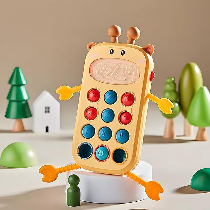 Baby Sensory & Montessori Toys – Developmental Teething, Fidget & Activity Toys for Infants & Toddlers, Fine Motor Skill & Learning Playsets Multiple Styles (TOY-004-Yellow)