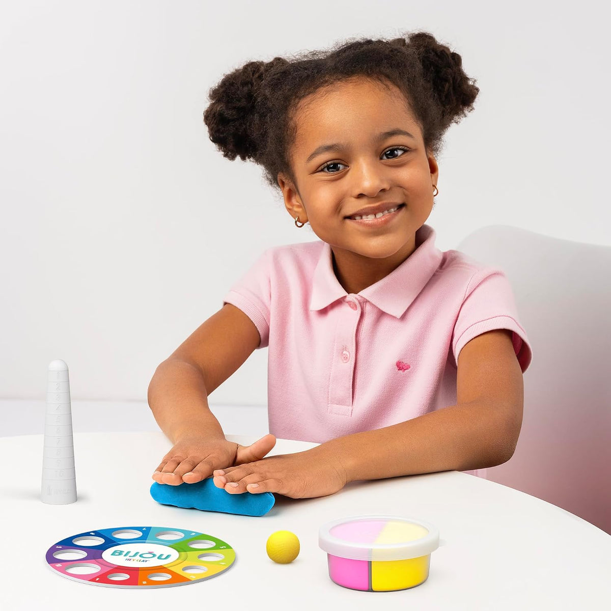 Hey Clay - Flower RINGS Colourful modelling air-dry clay, 3 cans with fun interactive app for kids 3 years +
