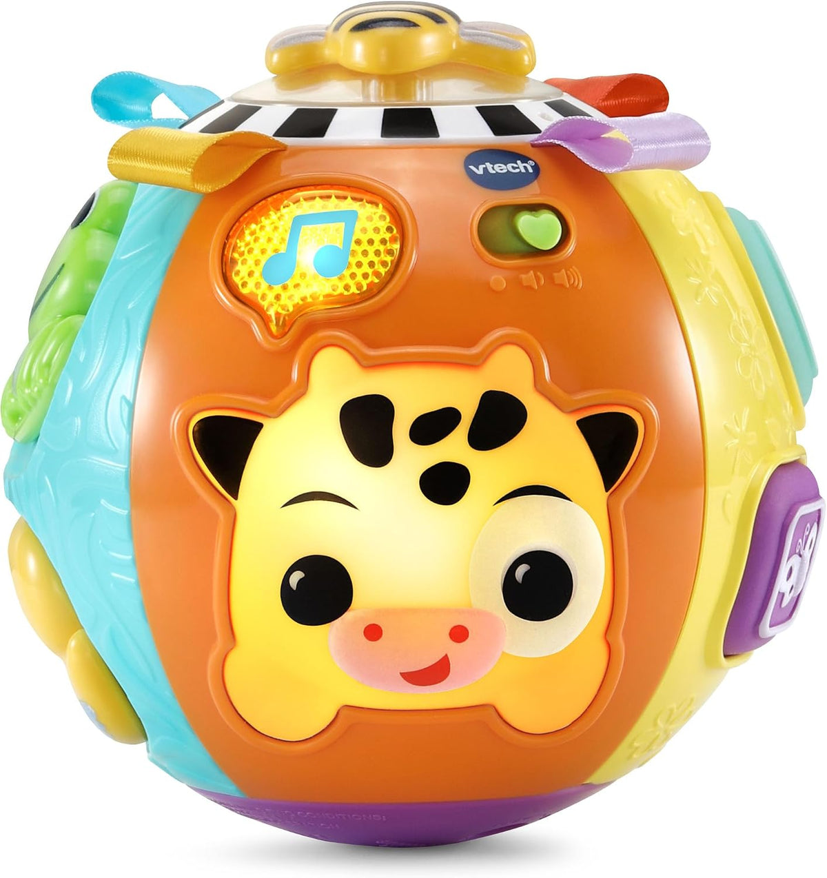 VTech Animal Discoveries Ball – Interactive Learning Toy for Babies | Light-Up Musical Activity Ball with Sounds, Textures & Shapes | Develops Motor Skills, Colors & Animal Recognition