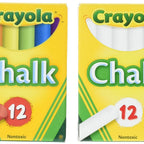 Crayola Chalk Set – 12 White & 12 Coloured Dust-Free Chalks with Eraser | Non-Toxic Blackboard Chalk for School, Home & Creative Learning for Kids Ages 3+
