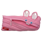 ZIPIT - Animals Pencil Case for Kids, Holds Up to 30 Pens, Machine Washable, Made of One Long Zipper! (Bunny)