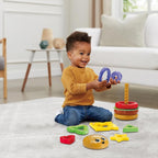 VTech Baby Build-a-Burger – Stacking & Sorting Toy with 6 Food Pieces, Shape Matching, Spinning & Color Play | for Babies 18–24 Months+