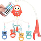 Baby Crib Mobile with Music & Remote – 360° Rotating Hanging Rattle Toy Set for Newborns, Adjustable Stand, Soothing Melodies for 0-12 Months (Red)